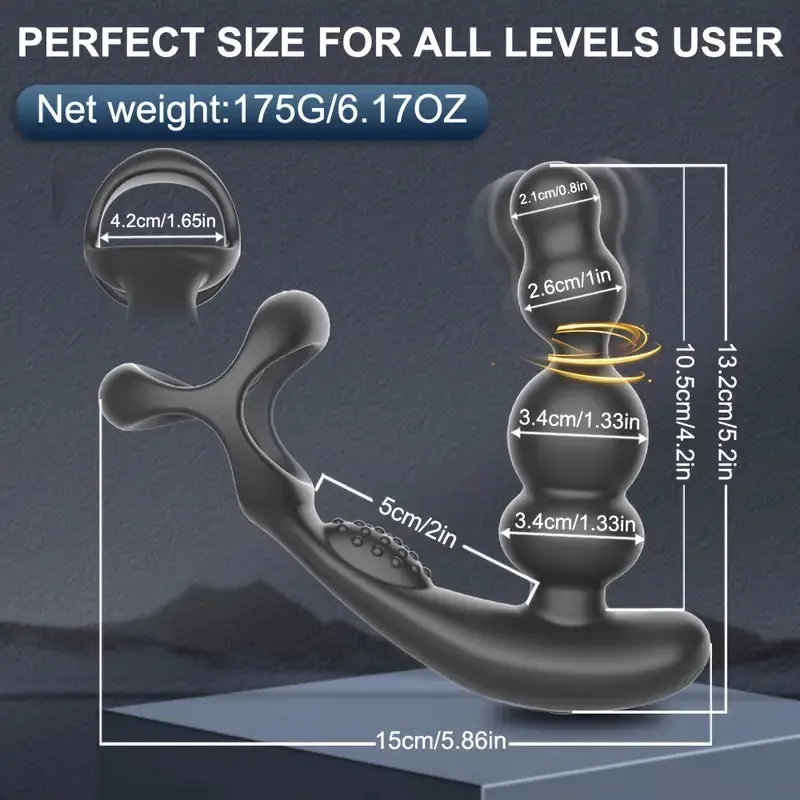 10 Vibration Modes 360° Rotation Thrusting Anal Vibrator with Remote Control