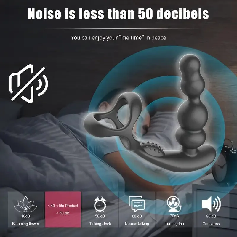 10 Vibration Modes 360° Rotation Thrusting Anal Vibrator with Remote Control