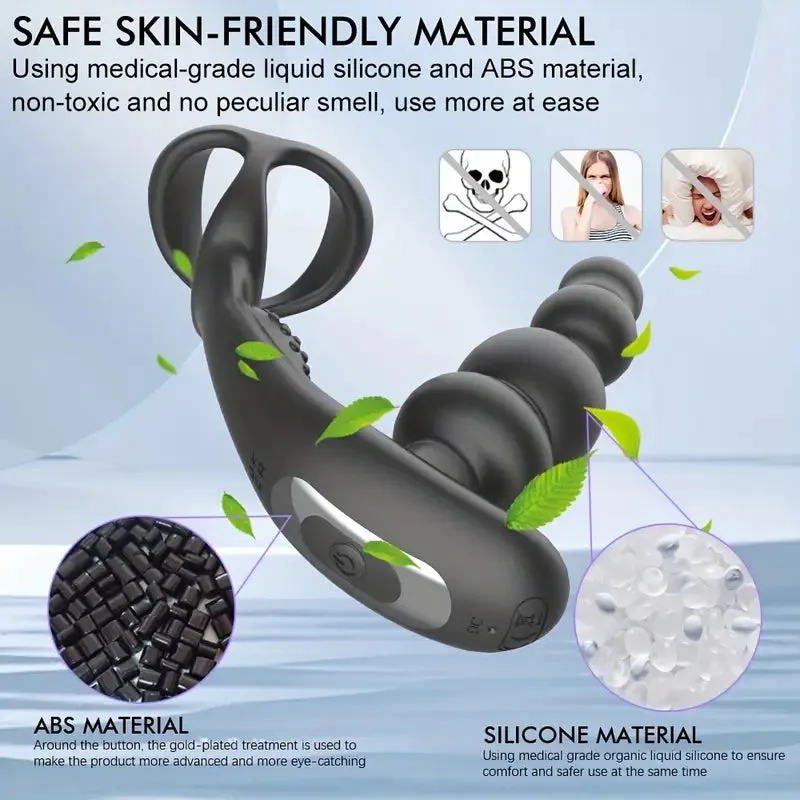 10 Vibration Modes 360° Rotation Thrusting Anal Vibrator with Remote Control