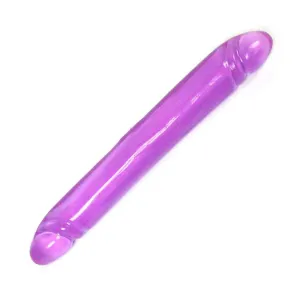 12 Reflective Gel. Smooth Double Dong. Purple