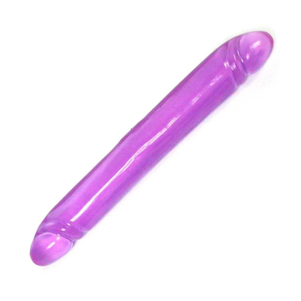 12 Reflective Gel. Smooth Double Dong. Purple