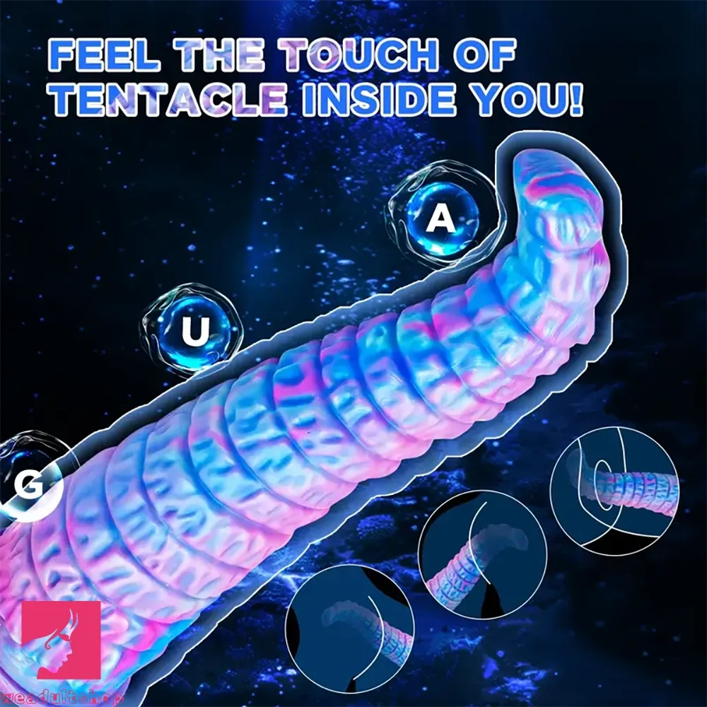 12.59in Monster Silicone Thick Tapered Head Raised Ridge Big Clit Dildo