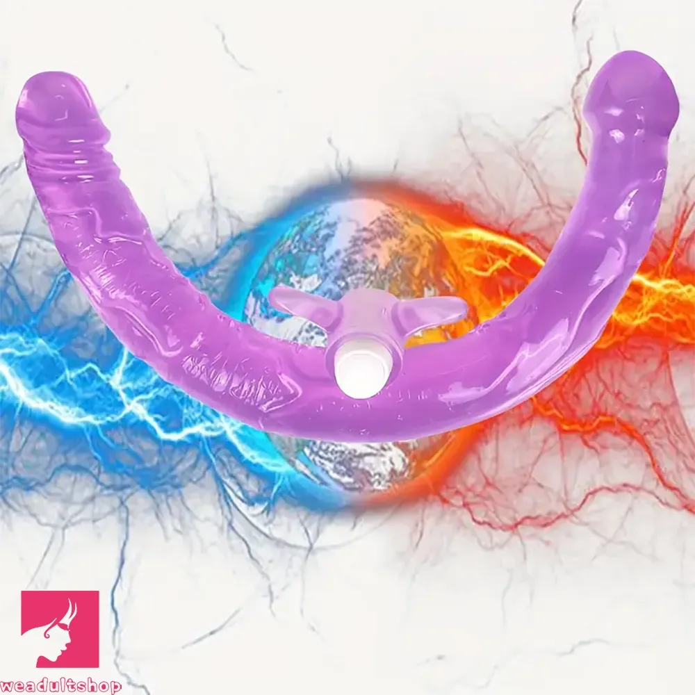 13.78in Double Ended Flexible Vibrating Double Penetration Cock Dildo