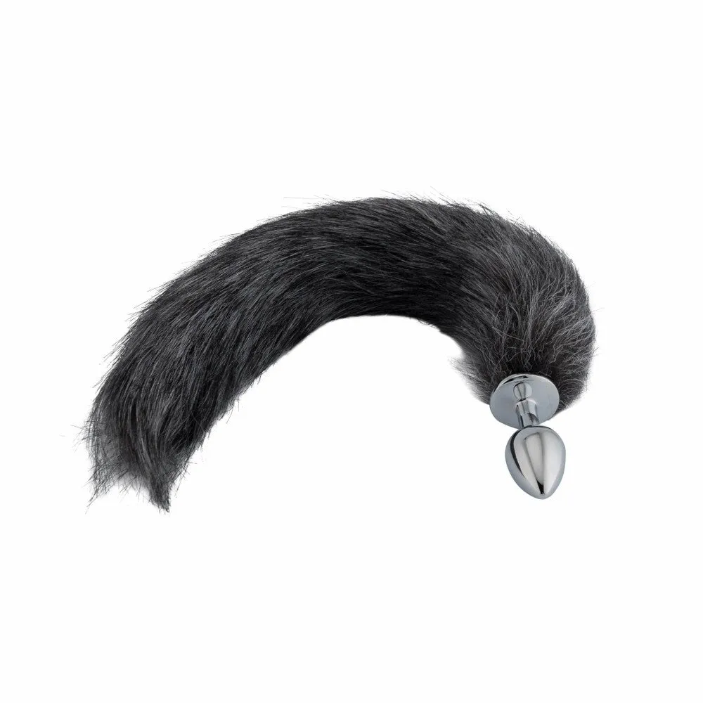 18 Dark Grey Fox Tail Plug