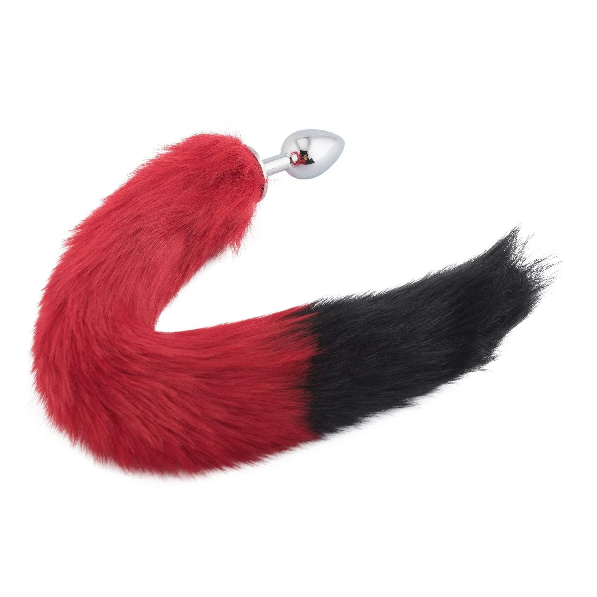 18 Red with Black Tip Fox Tail Plug