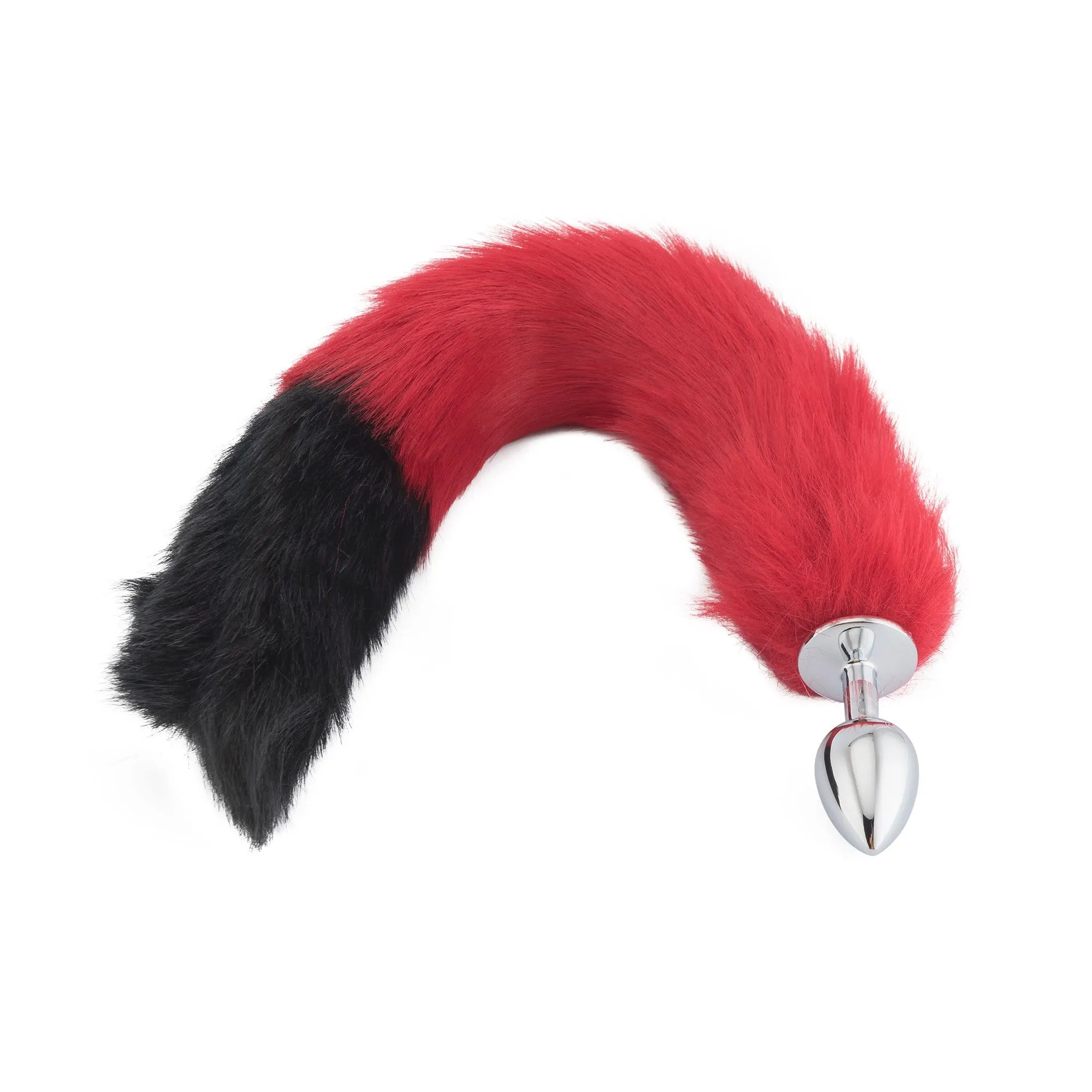 18 Red with Black Tip Fox Tail Plug