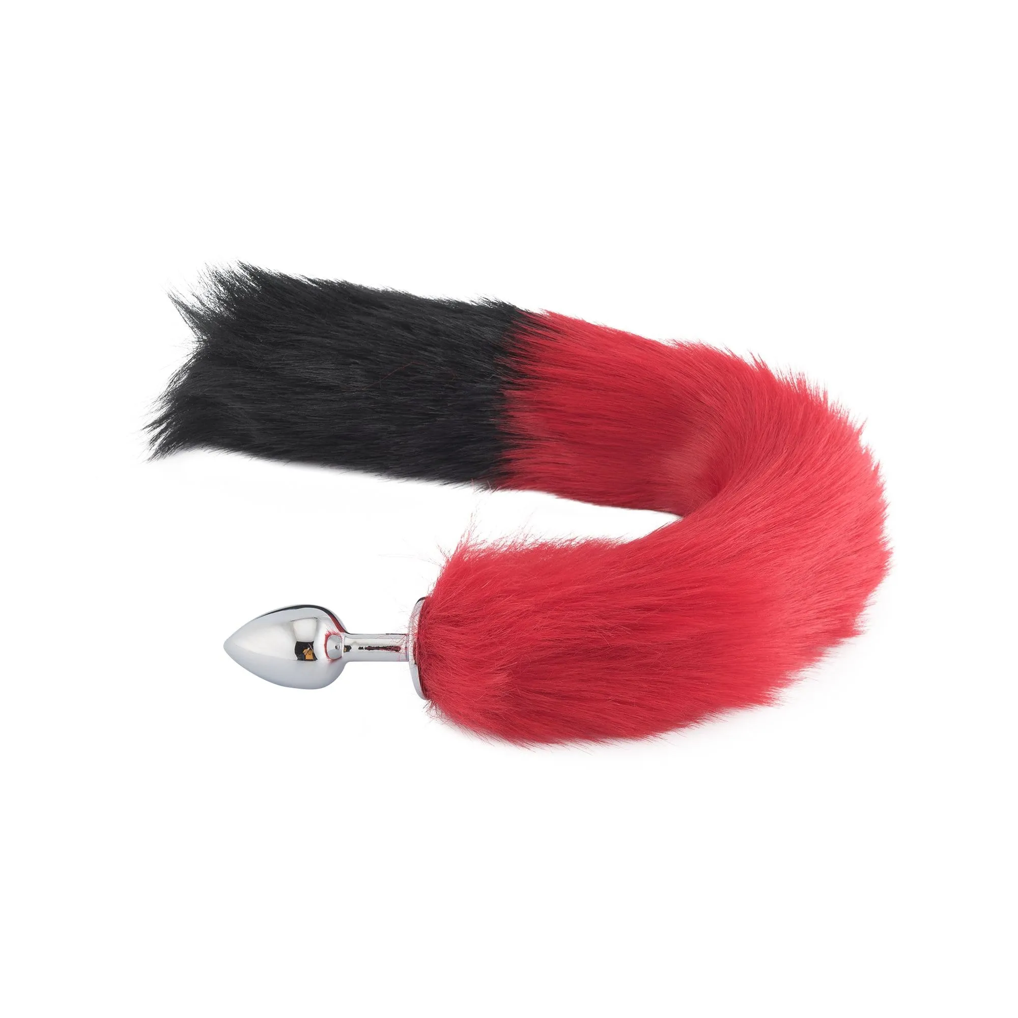 18 Red with Black Tip Fox Tail Plug