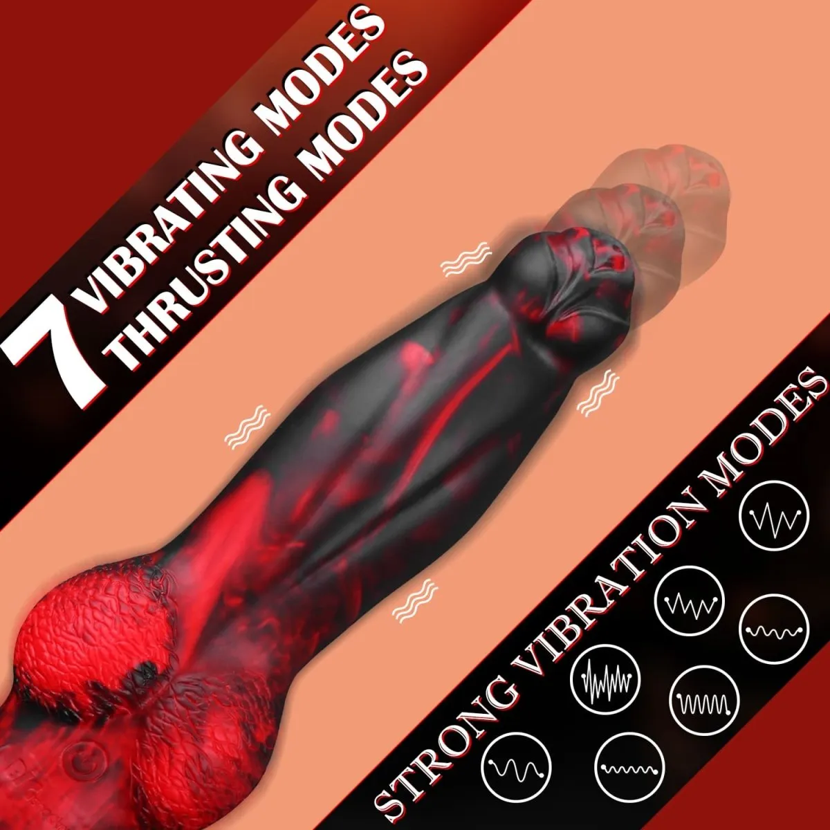 2 in 1 8.7in Thrusting & Vibrating Silicone MonsterDildo-App Control