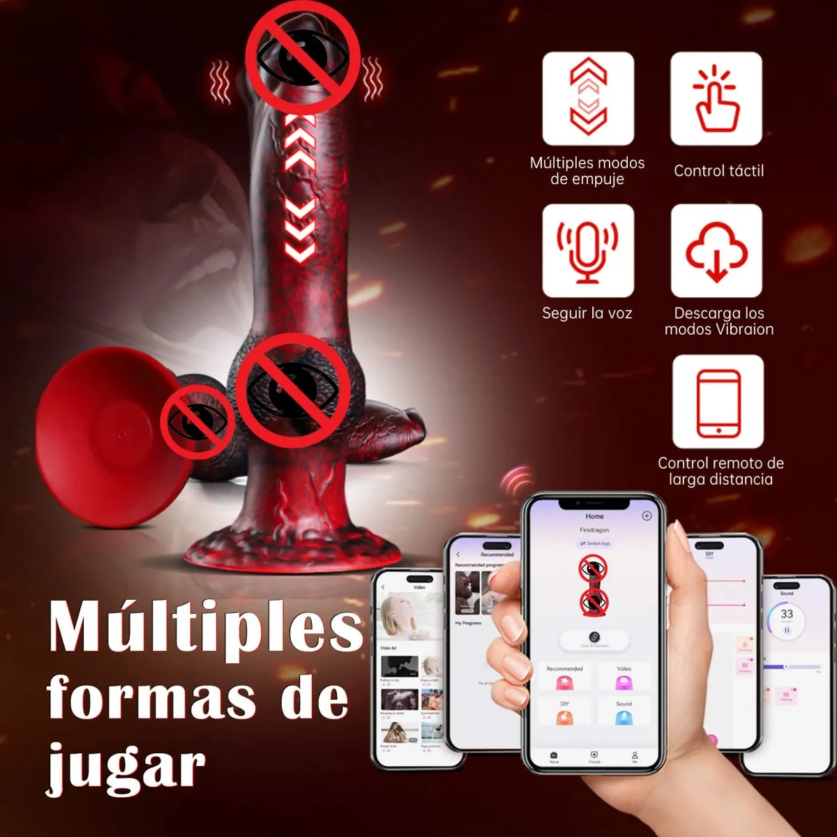 2 in 1 8.7in Thrusting & Vibrating Silicone MonsterDildo-App Control