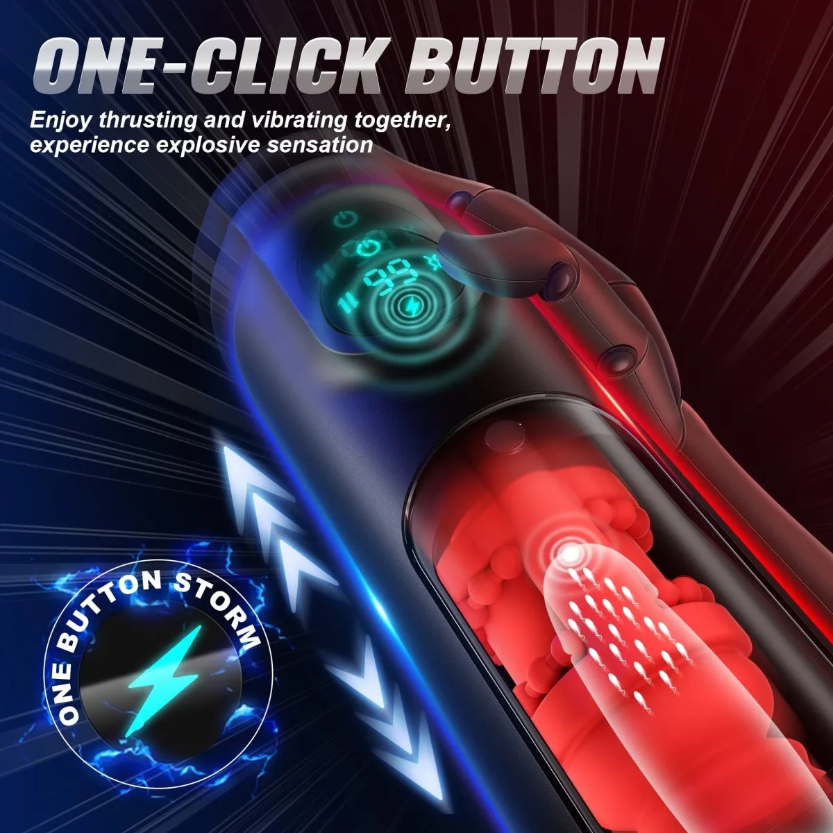 2024 Vibrating and Thrusting Modes Men Masturbators with LCD Display