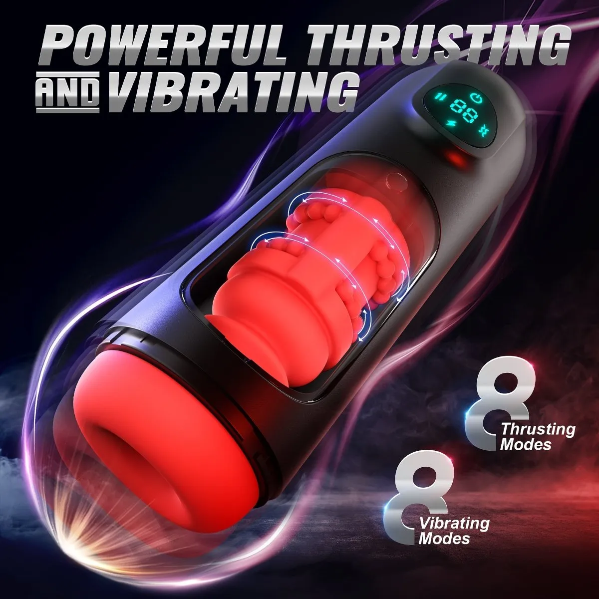 2024 Vibrating and Thrusting Modes Men Masturbators with LCD Display