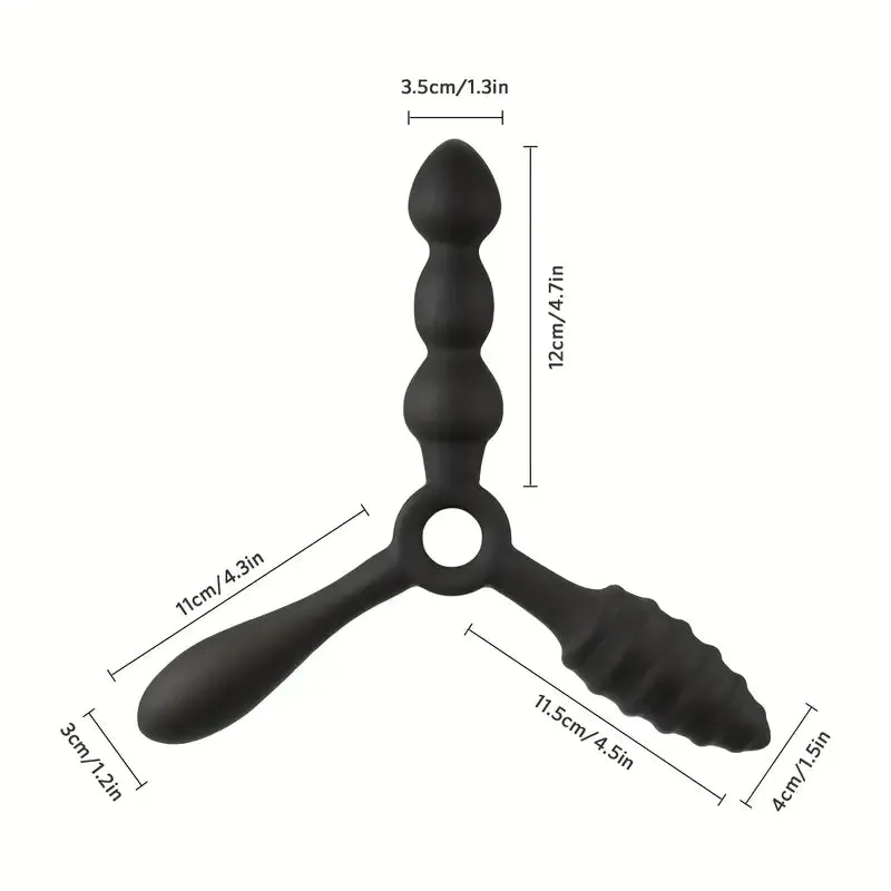 3 In 1 Butt Plug Training Set Tapered Designs For Easy Insertion Silicone