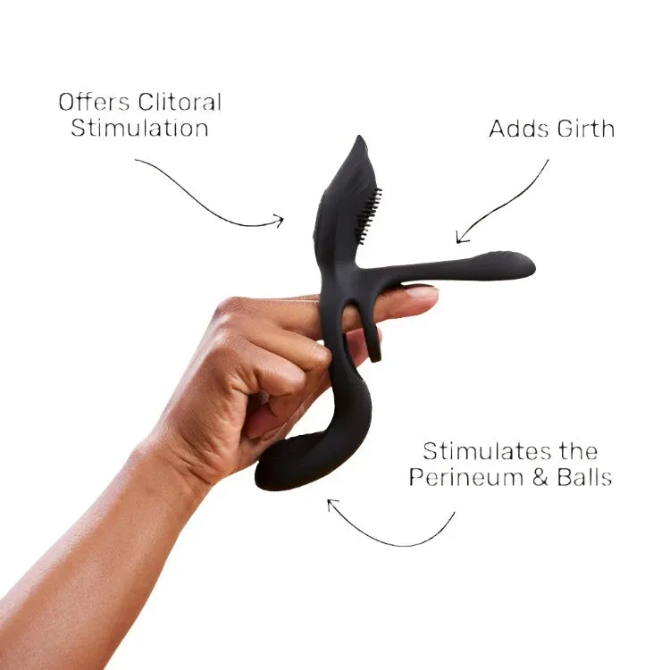 3 Way Lover Vibrating Cock Ring | 2 Motors | Clitoral & Anal Massager | Extra Girth