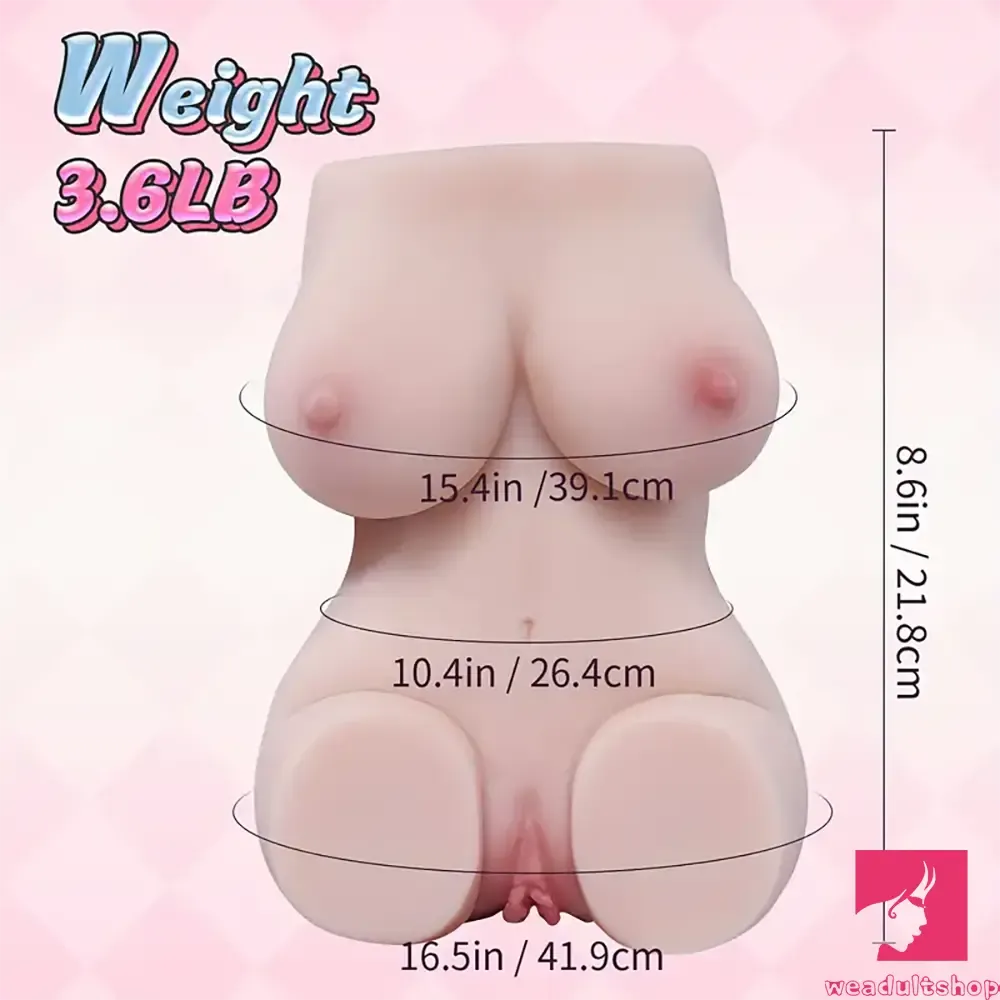 3.6lb Vibrating Sex Doll Torso Perky Boobs Labia Male Sex Toy