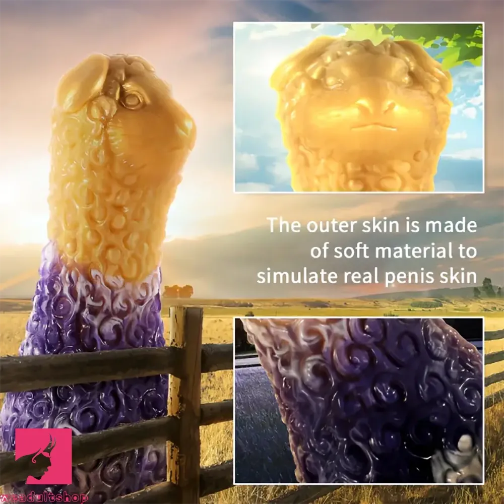 7.48in Novelty Sheep-Shaped Animal Male Receptacle Flexible Clit Dildo