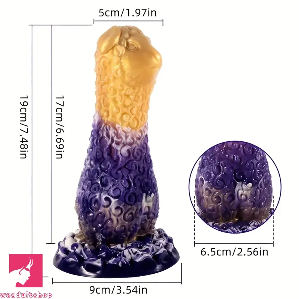 7.48in Novelty Sheep-Shaped Animal Male Receptacle Flexible Clit Dildo