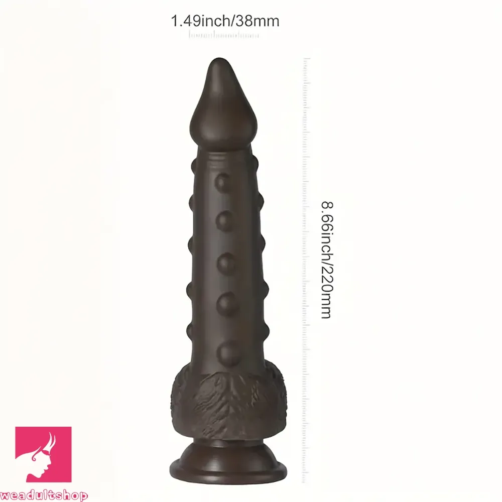 8.66in Realistic Silicone Spiked Thrusting Vibrating Dildo For Clit Hands-Free