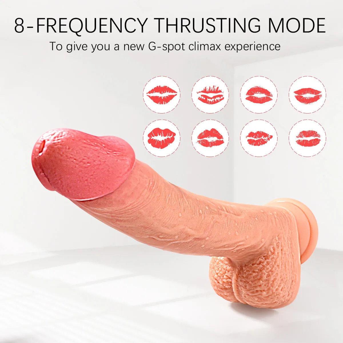 ActiveTiger - 8.7in 4 in 1 Vibrating Hand-free Silicone Realistic  Dildo