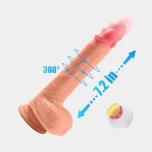 ActiveTiger - 8.7in 4 in 1 Vibrating Hand-free Silicone Realistic  Dildo