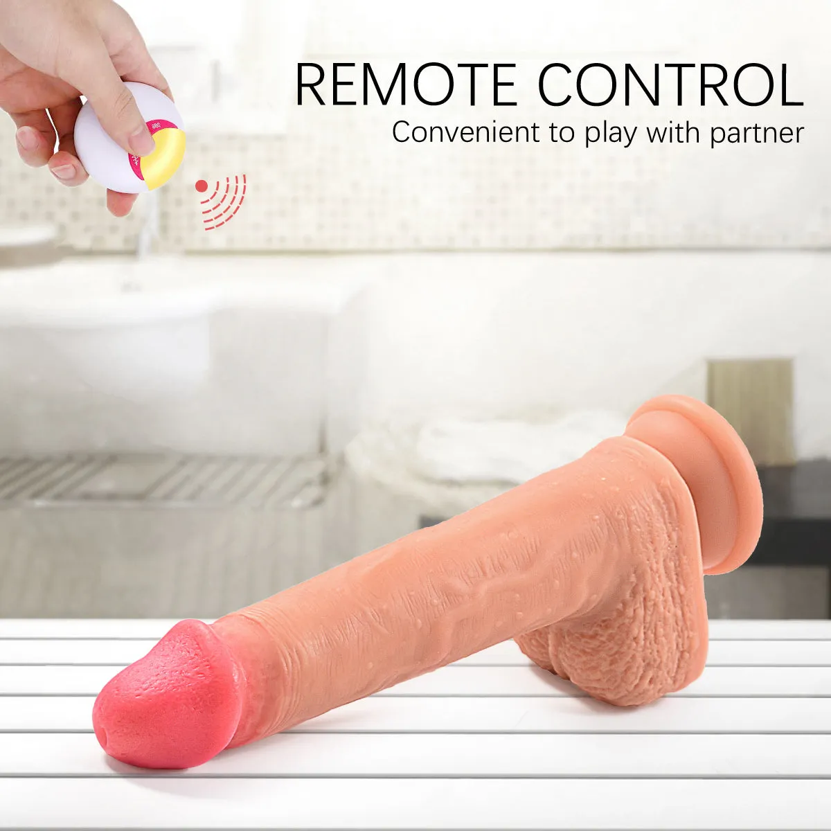 ActiveTiger - 8.7in 4 in 1 Vibrating Hand-free Silicone Realistic  Dildo