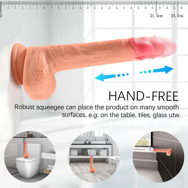 ActiveTiger - 8.7in 4 in 1 Vibrating Hand-free Silicone Realistic  Dildo