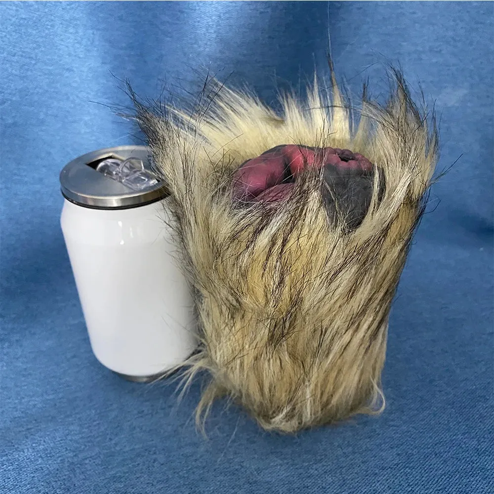 Animal Fur Pocket Pussy Male Masturbator - Silicone Dual Vaginas Penis Massage Sex Toy for Men