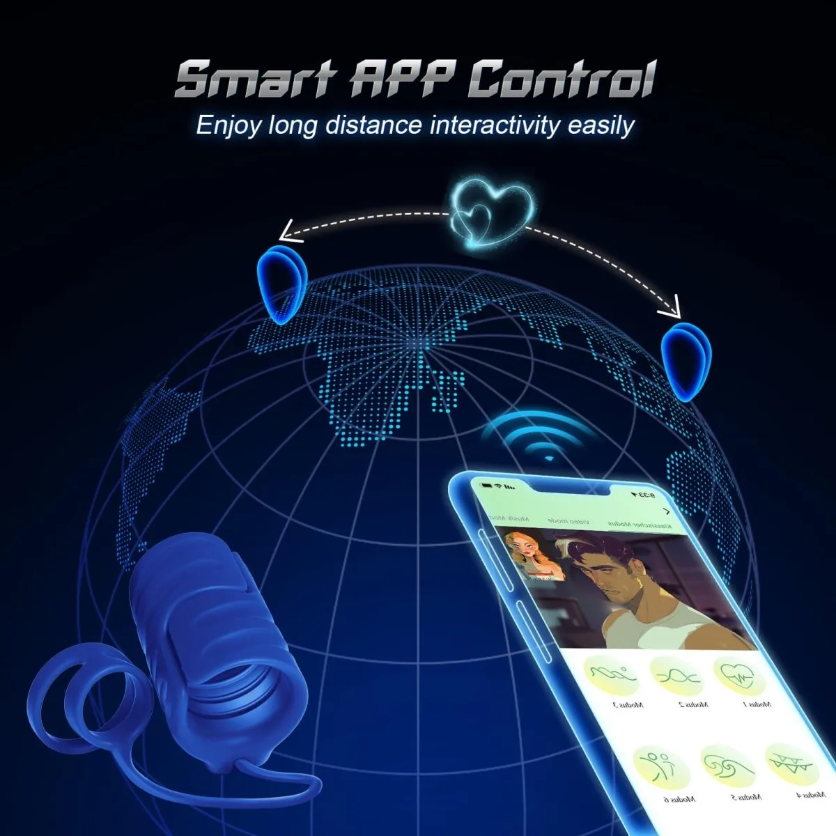 App Control  Penis Vibrating Trainer with Ring(Only 5Pcs)