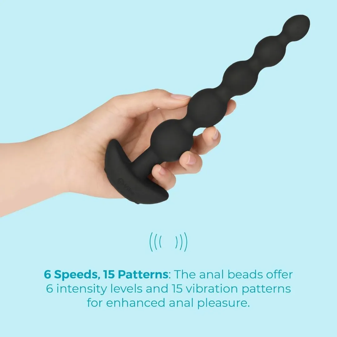 B-Vibe Cinco Beads XL Vibrating Anal Beads - Black