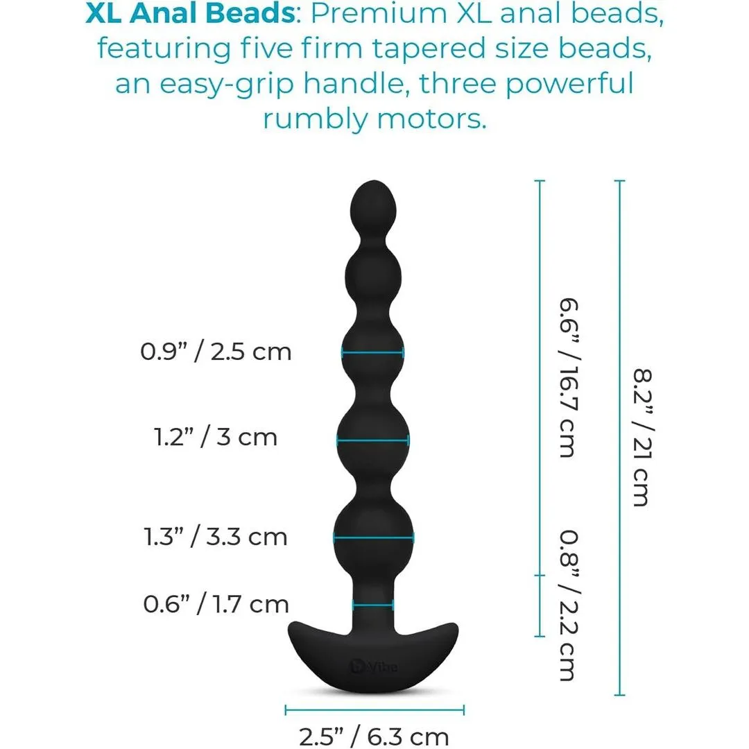 B-Vibe Cinco Beads XL Vibrating Anal Beads - Black