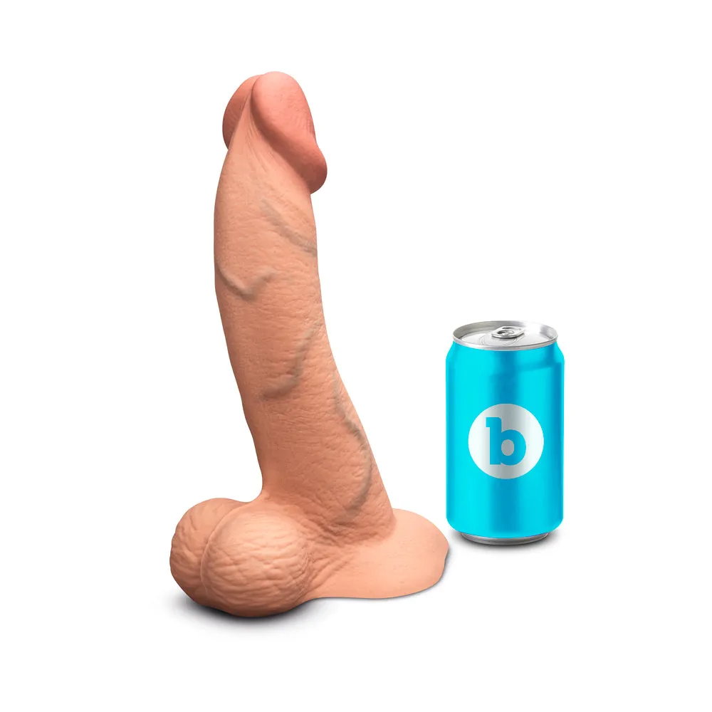 b-Vibe Slipskin Realistic Silicone Dildo 10 in. Curved Mocha