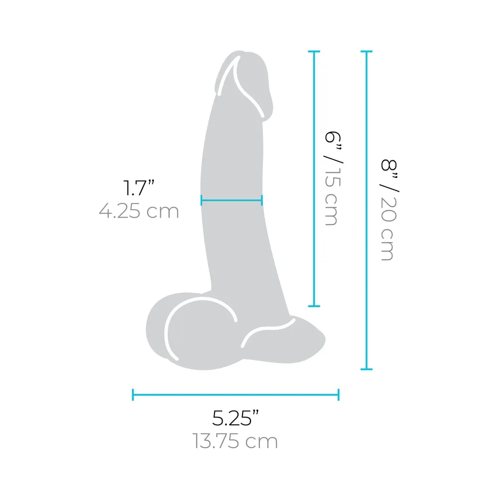 b-Vibe Slipskin Realistic Silicone Dildo 8 in. Curved Mocha