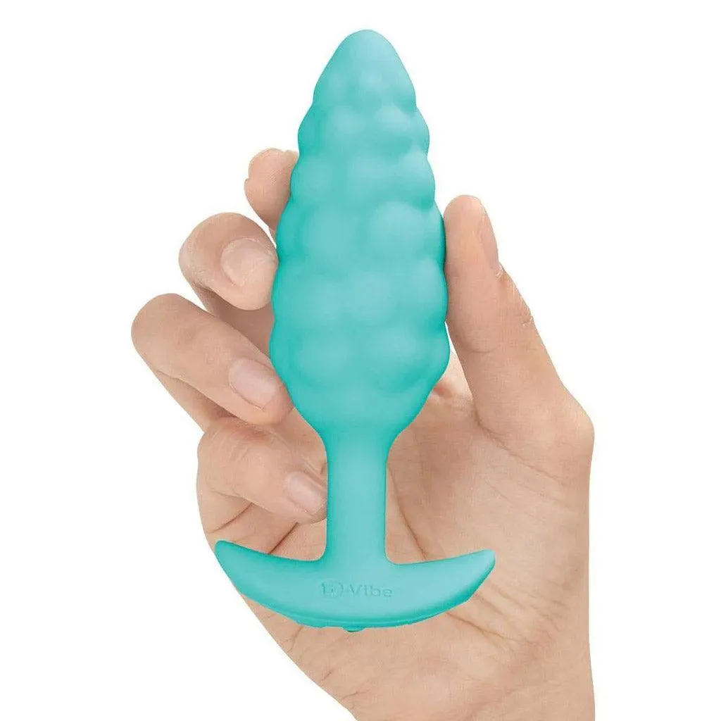 b-Vibe Texture Butt Plug Bump. Aqua. Small