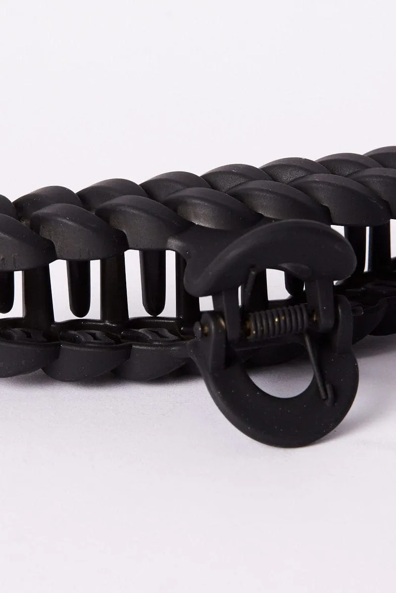 Black Lock Chain Shaped Hair Claw Clip