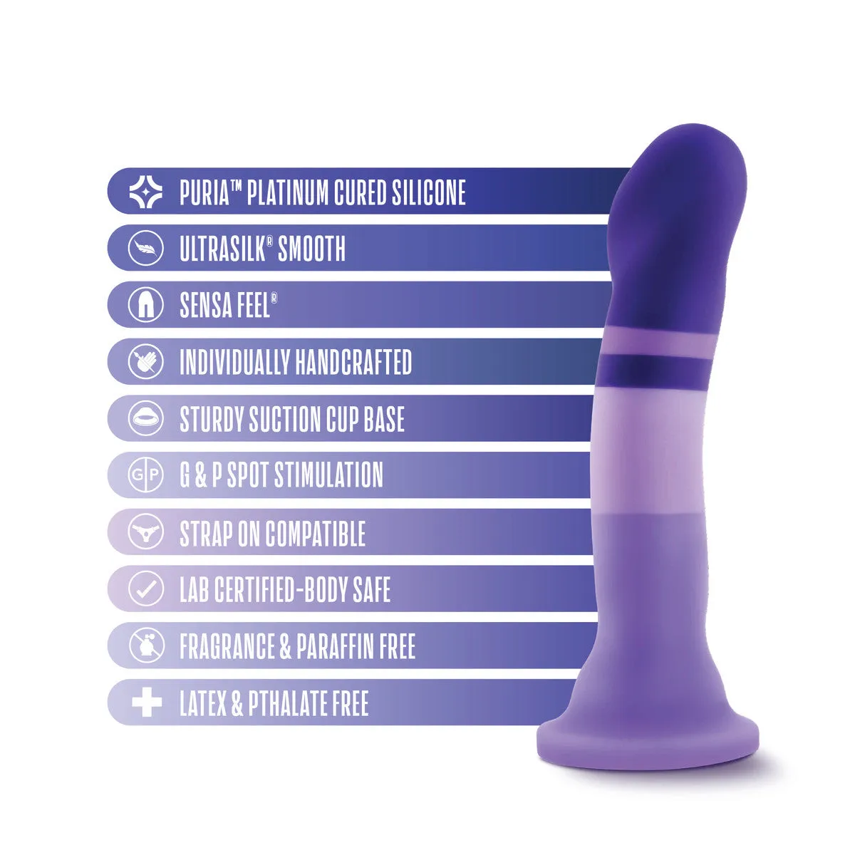 Blush Avant D2 Artisan 7-Inch Curved G-Spot Dildo with Suction Cup Base