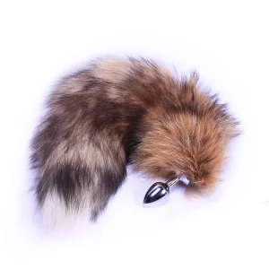 Brown Fox Tail Butt Plug Metal. 3 Sizes