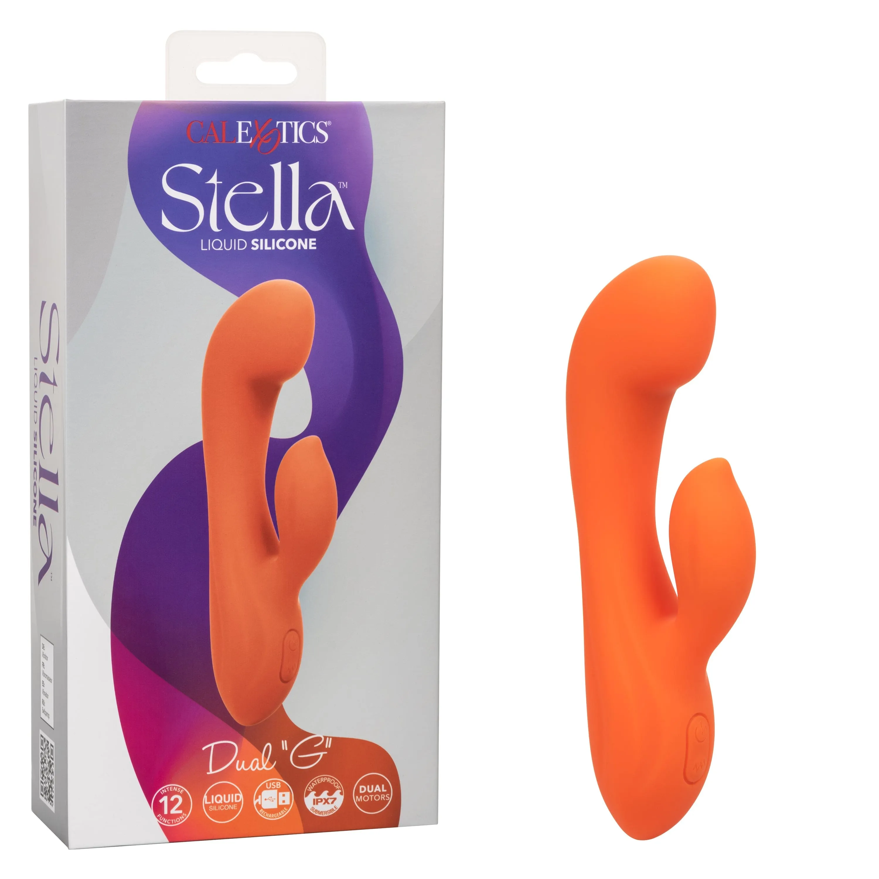 California Exotics - Stella Liquid Silicone Dual G Rabbit Vibrator (Orange)