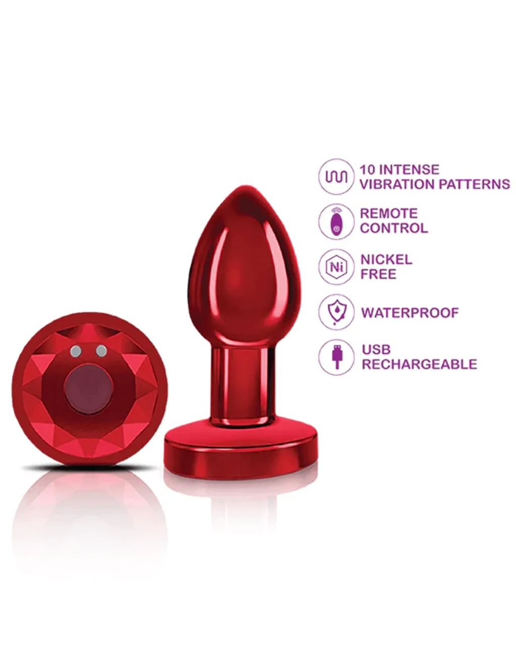 Cheeky Charms Metal Vibrating Plug Medium