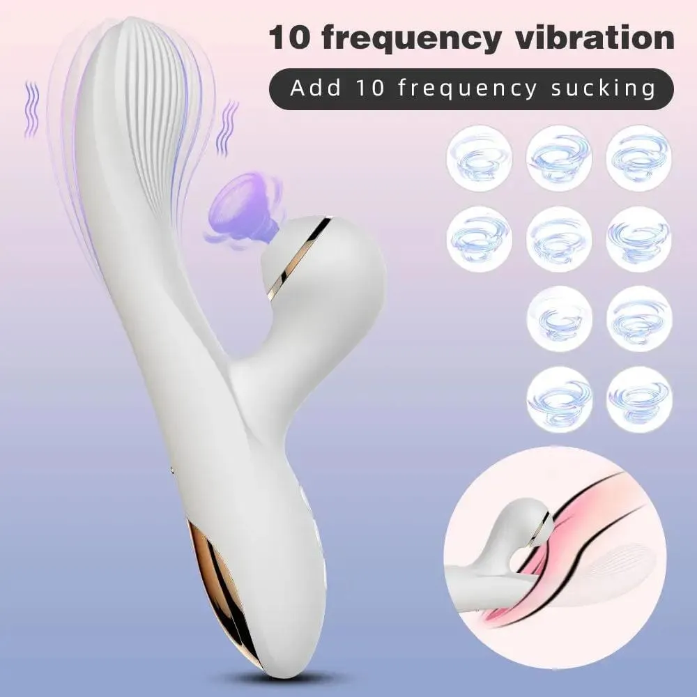 Clit Sucking G-spot Vibrator- Rabbit Clitoral Vibrating Anal Plug Sex Toys for Women