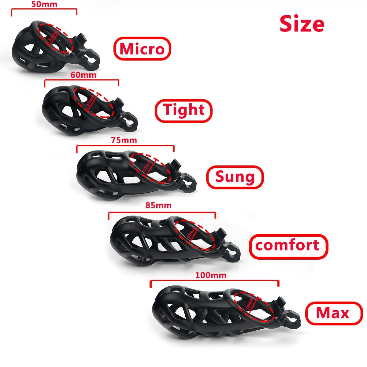 Cobra Chastity Lock Black Lightweight