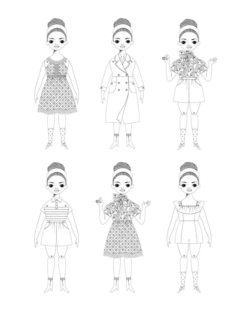 Coloring Paper Doll kit Amanda