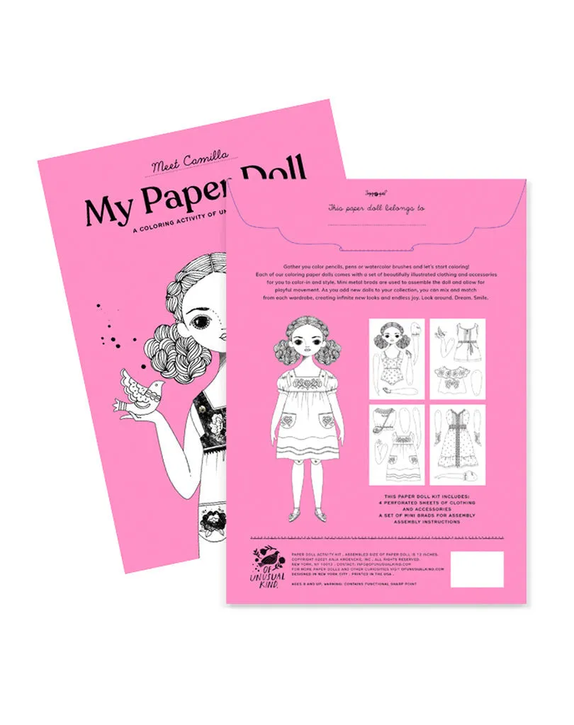 Coloring Paper Doll Kit Camilla