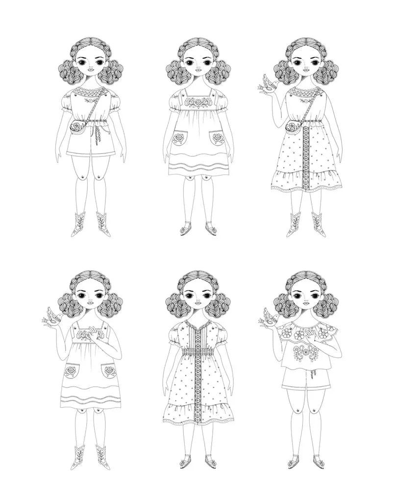 Coloring Paper Doll Kit Camilla