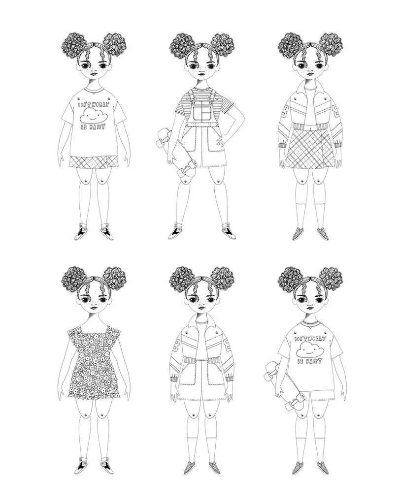 Coloring Paper Doll kit Frankie