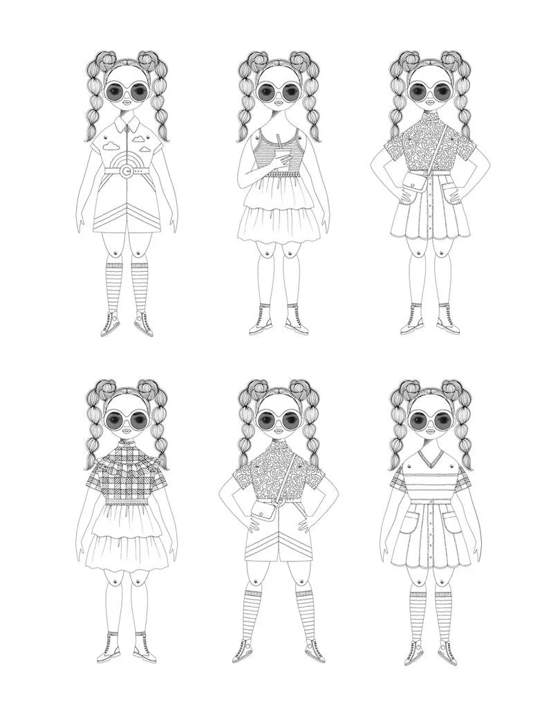 Coloring Paper Doll Kit Nellie