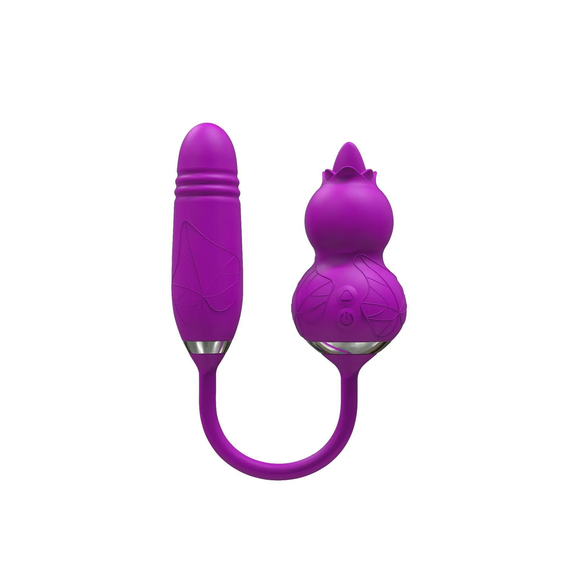 Double End Thrusting Anal Dildo Clit Stimulator - Realistic Gourd Silicone Female Sex Toys Gift