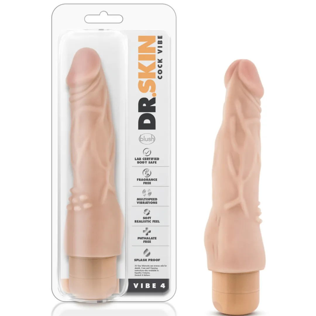 Dr. Skin Vibe 4 Realistic 8 inch Vibrating Cock - Vanilla