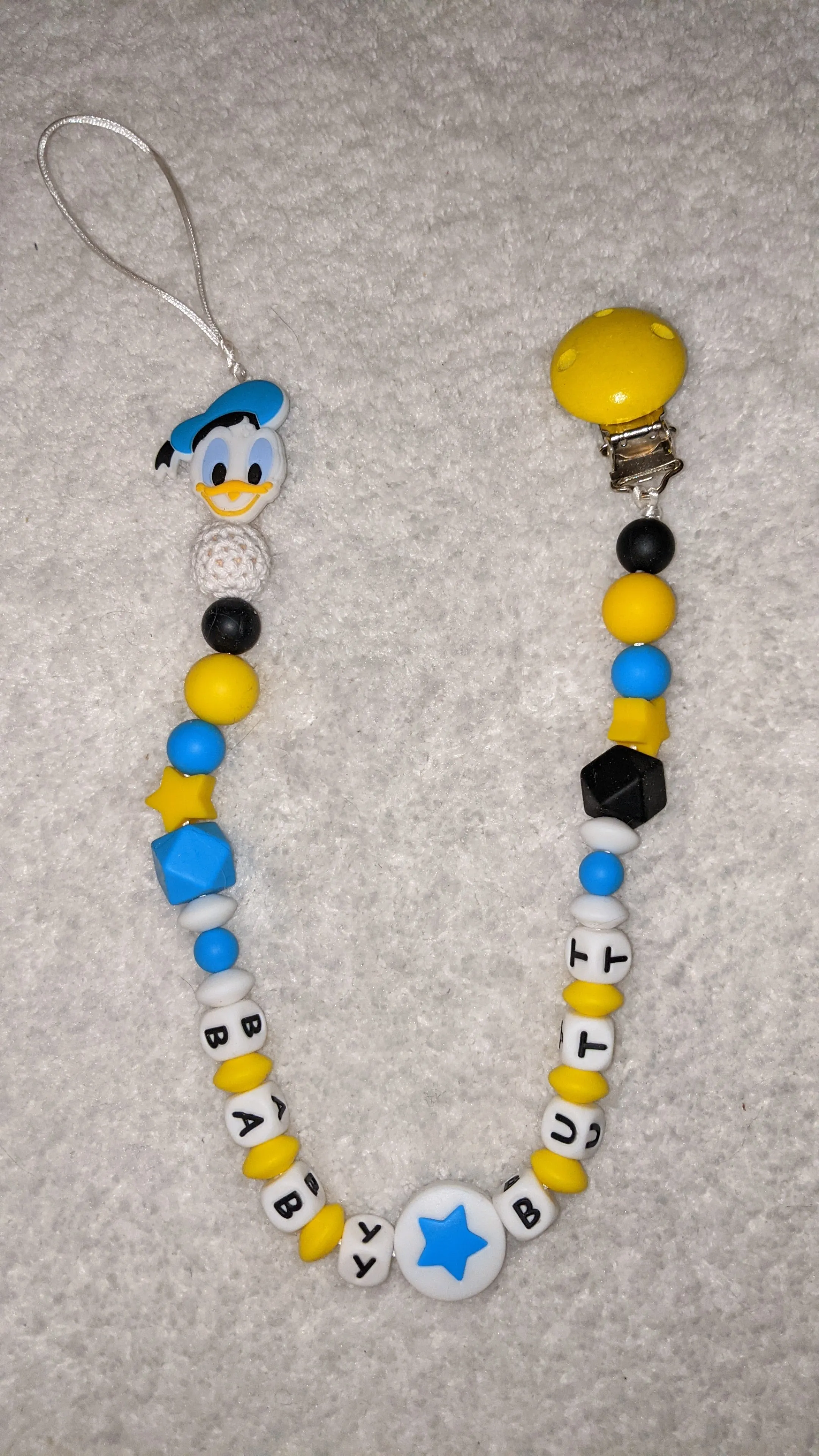 Duck Baby Butt Silicone Teether Pacifier Clip