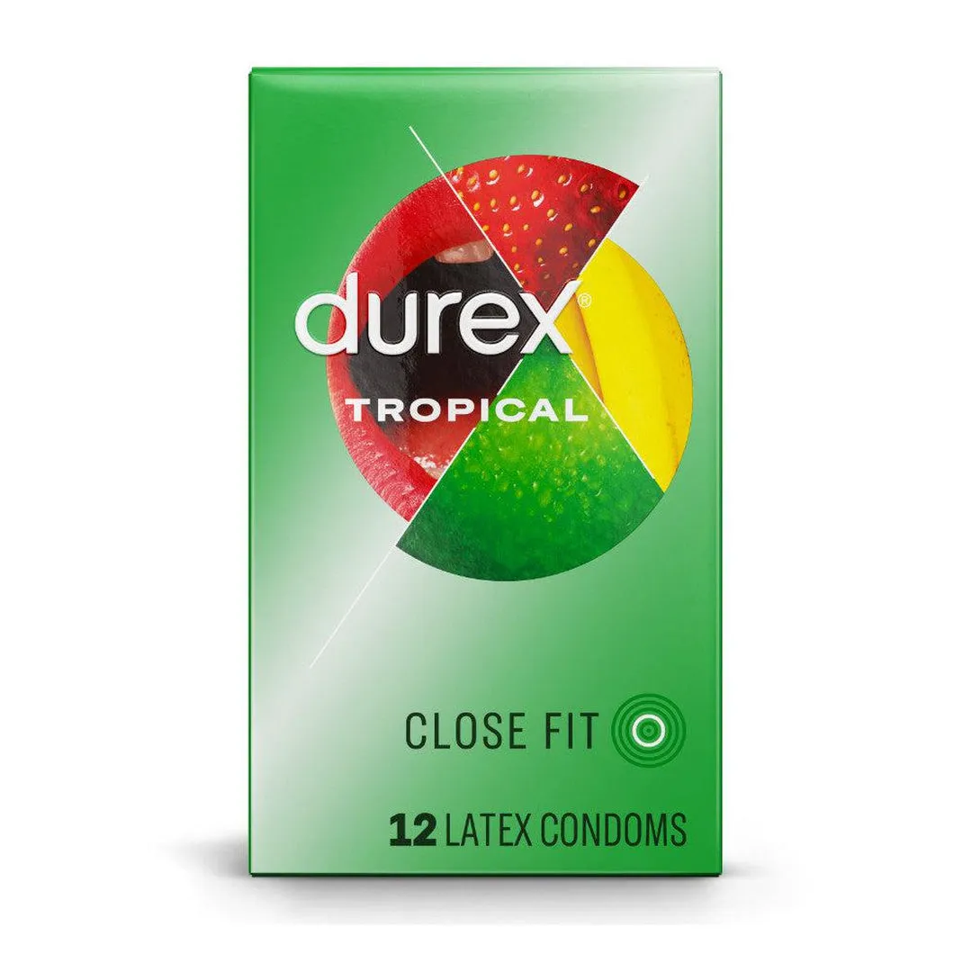 Durex Tropical Close Fit Flavored Condoms 🍓 🍌 🍎 🍊