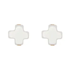 ENewton Off-White Signature Cross Earrings