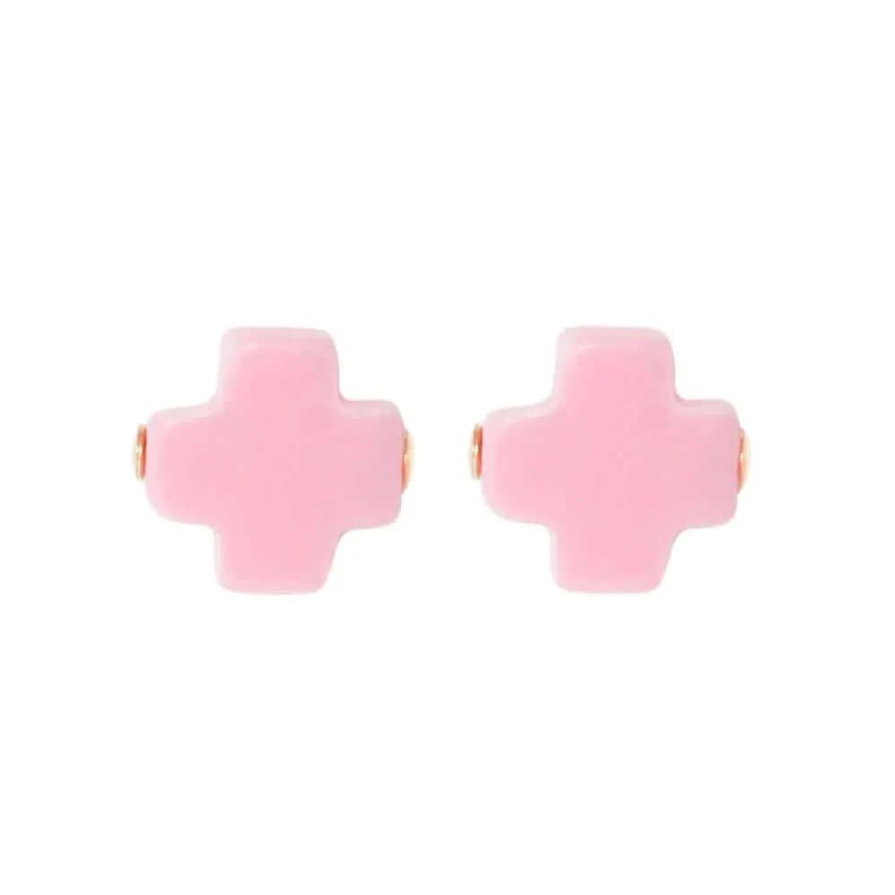 ENewton Pink Signature Cross Earrings